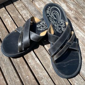Olukai Black Sandals Size 10